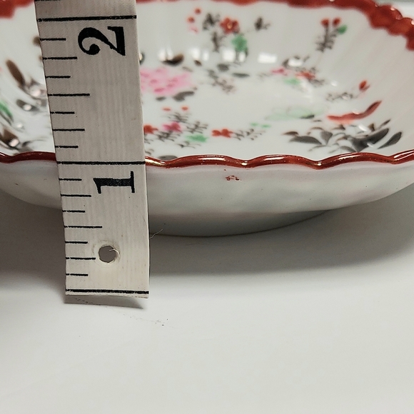 Vintage Japan Scalloped Hand Painted Square Floral Bowl Candy Trinket Dish 5" - Picture 12 of 13